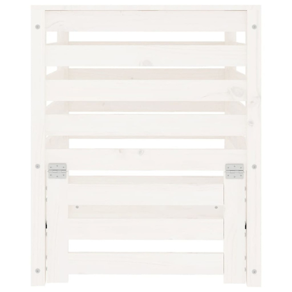 Kompostlåda vit 63,5x63,5x77,5 cm massiv furu