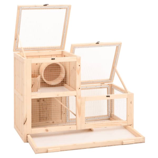 Hamsterbur 81x40x60 cm massivt granträ