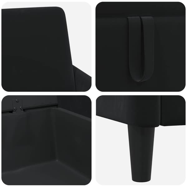Soffa med förvaring Svart 72 x 78 x 87 cm Polyester