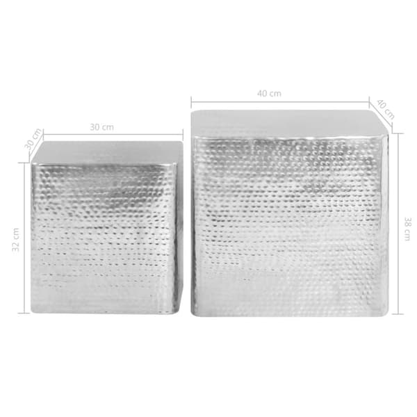 Soffbord 2 st aluminium silver