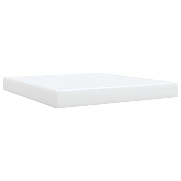 Ramsäng med madrass vit 180x200 cm konstläder