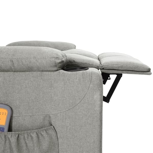 Elektrisk massagefåtölj ljusgrå tyg