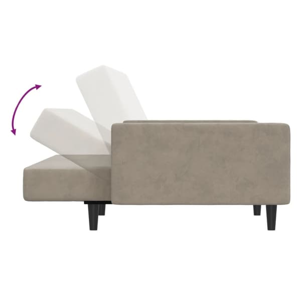 Bäddsoffa 2-sits ljusgrå sammet