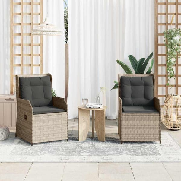 Trädgårdsbänk 2 pcs Ljusgrå konstrotting
