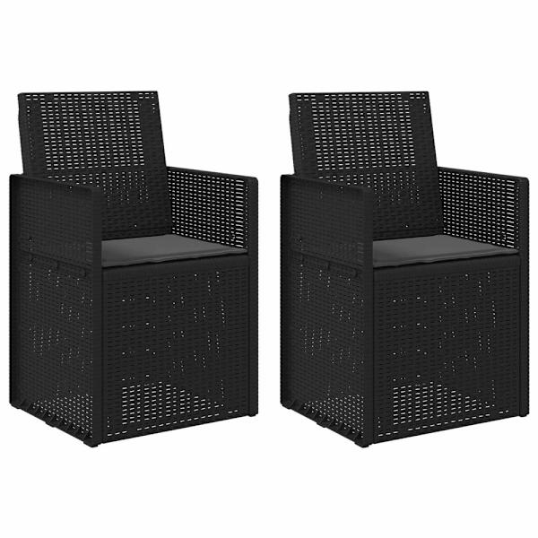 Trädgårdsmatstolar 2 pcs Antracit PP