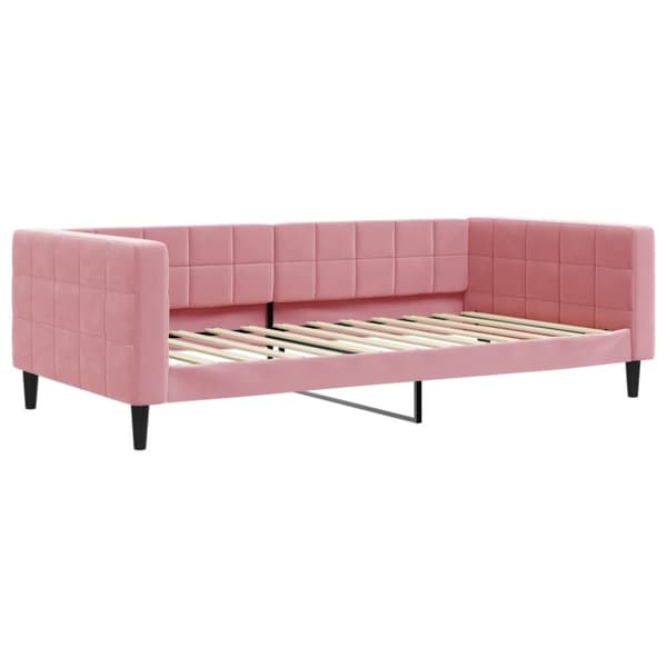 Dagbädd utdragbar och madrasser rosa 100x200 cm sammet