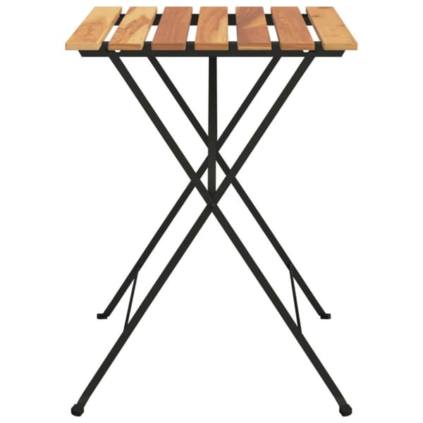 Hopfällbart cafébord 55x54x71 cm massiv teak och stål