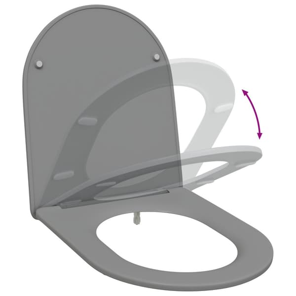 Toalettstol Grå 47 x 36 x 3,4 cm Duroplast