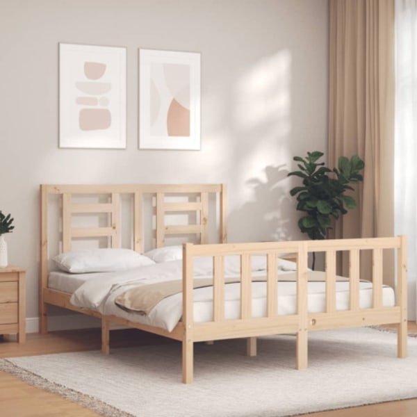 Sängram utan madrass 140x200 cm massiv furu