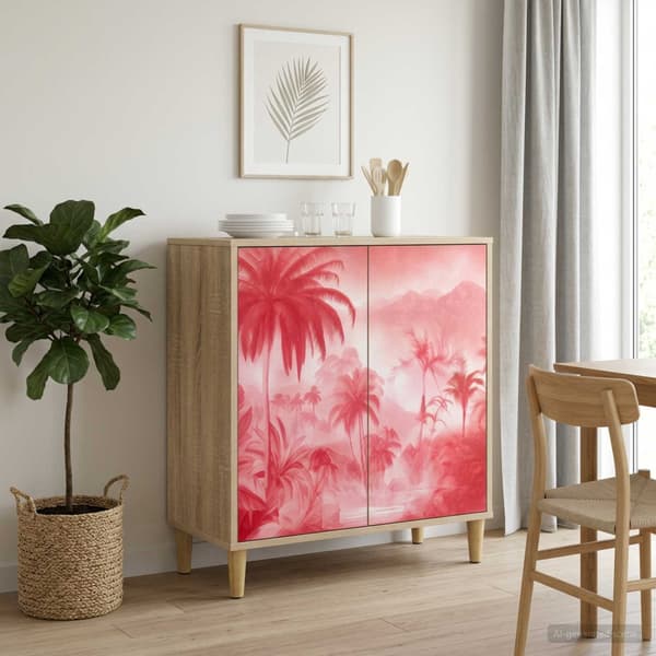 Sideboard AACHEN Sonoma-ek 69 x 33 x 75 cm Konstruerat trä