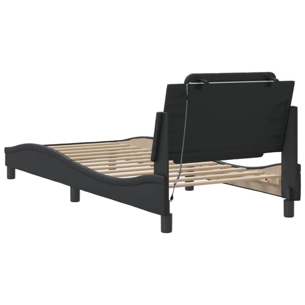 Bed Frame with LED without Mattress "Zadar" Black 90x200 cm