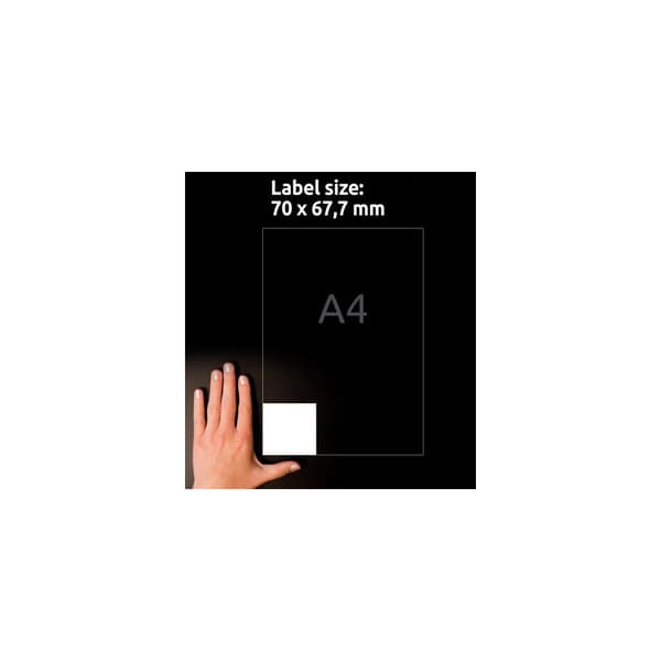 Etikett AVERY UG 70x67,7mm 1200/fp