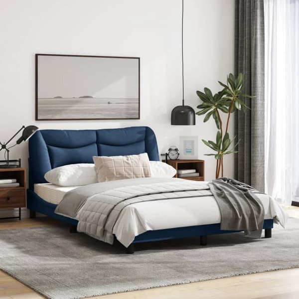 Bed Frame without Mattress "Hvar" Blue 120x200 cm Fabric