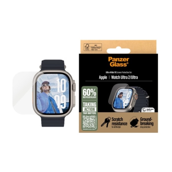 PanzerGlass - skärmskydd för smart klocka - ultrabred passning