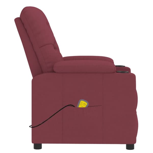 Massagefåtölj vinröd tyg