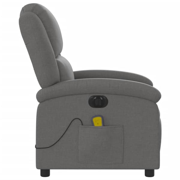 Elektrisk massagefåtölj mörkgrå tyg