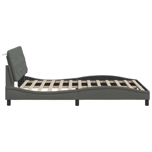 Bed Frame without Mattress Dark Grey 120x200 cm Fabric