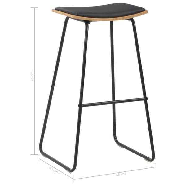 Barstolar 2 st svart konstläder
