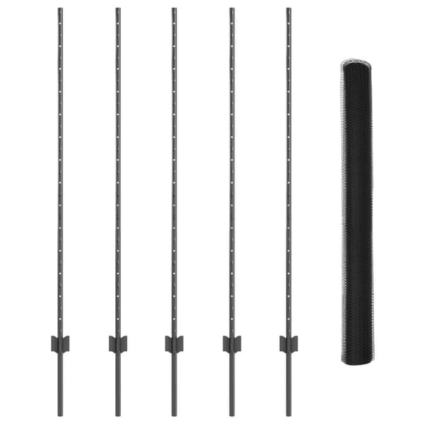 Stängsel med stolpe Grå 1,4 x 10 m Stål och PVC