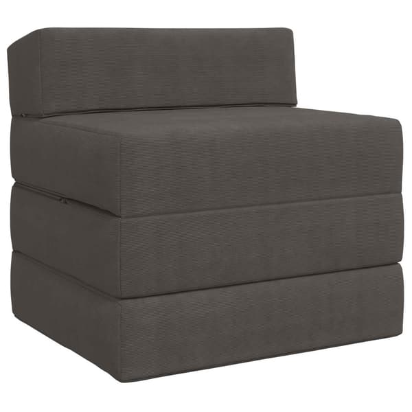 Fällbar Soffbed Mörkgrå 200 x 70 x 15 cm Kordread tyg