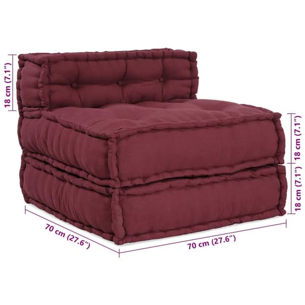 Modulär soffa rödbrun 70x70x54 tyg