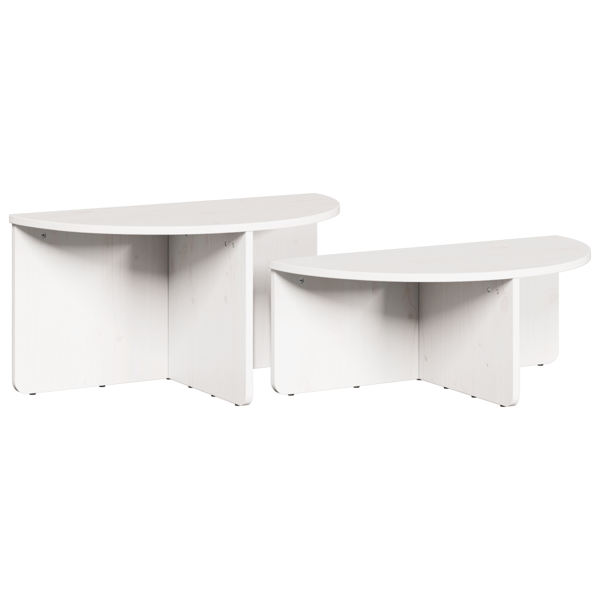 Kaffeebord 2 pcs Vit Massiv furu