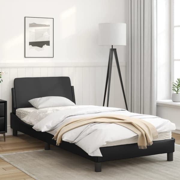 Bed Frame "Dover" Black 90x200 cm Faux Leather