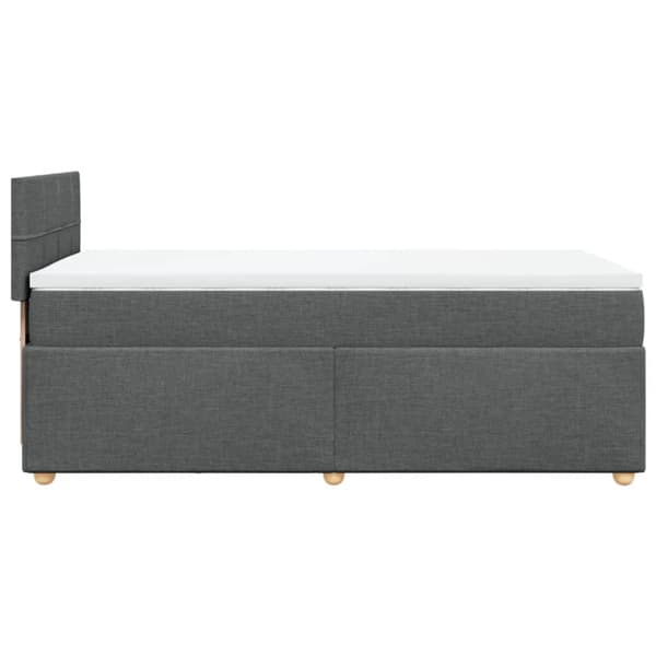 Ramsäng med madrass mörkgrå 90x190 cm tyg