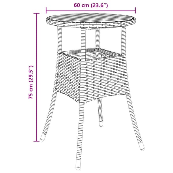 Trädgårdsmöbelset 3 pcs Grå konstrotting