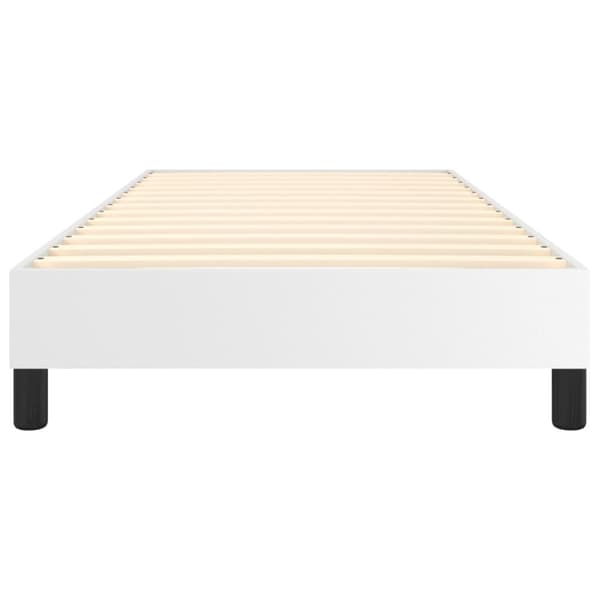 Boxspring-sängram vit 90x190 cm konstläder