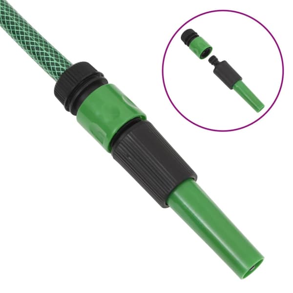 Trädgårdsslang med kopplingar grön 0,75" 30 m PVC