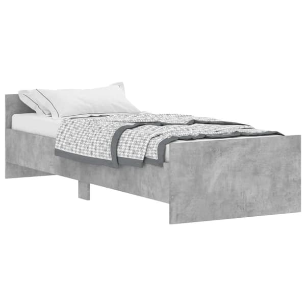 Sängram betonggrå 75x190 cm konstruerat trä