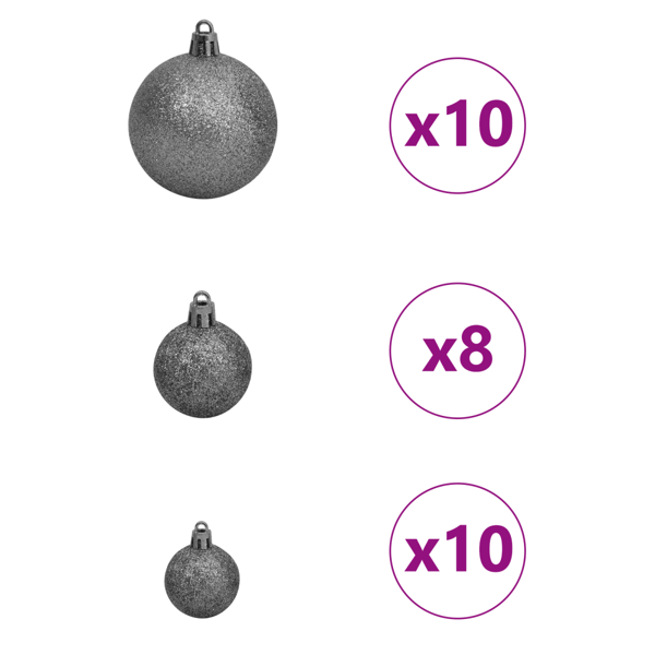 Konstgjord Förbelyst Julgran Silver 180 cm PET