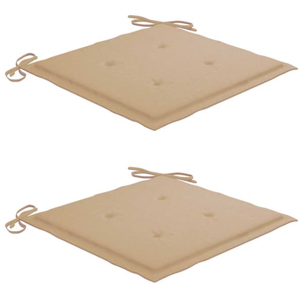 Trädgårdsstolar med beige dynor 2 st massiv teak