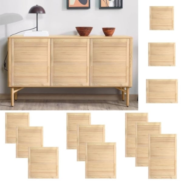 Skåpluckor lamelldesign 4 st 99,3x59,4 cm massiv furu