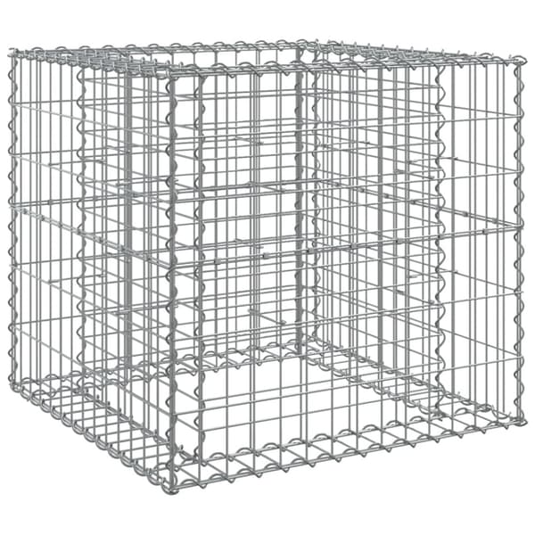 Gabionkorg silver 70x70x65 cm galvaniserat järn