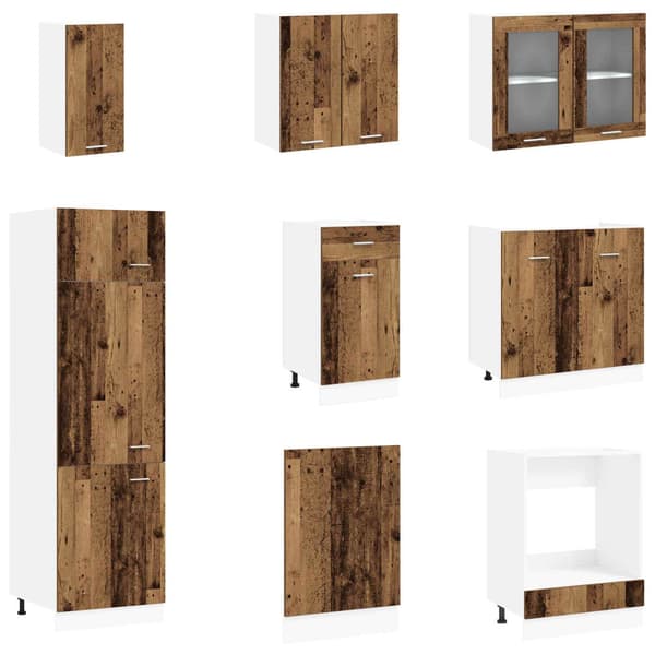 Köksenhet Lyon 8 pcs Gammalt trä Konstruerat trä