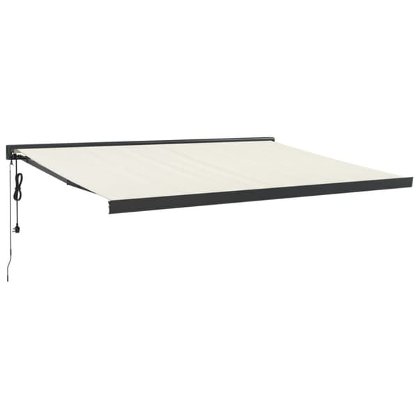 Markis infällbar gräddvit 4,5x3 m tyg&aluminium