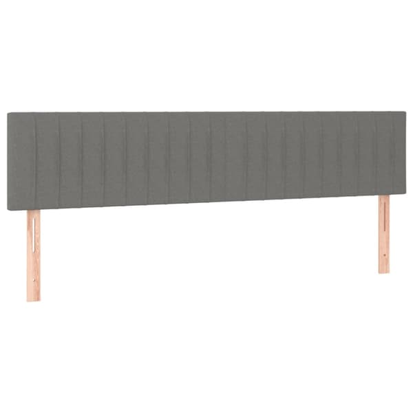 Ramsäng med madrass & LED mörkgrå 160x200 cm tyg
