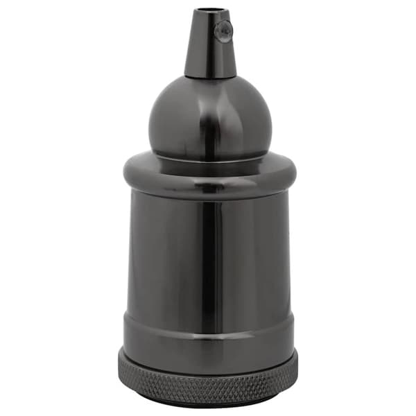 Lamphållare 2 st blank svart E27