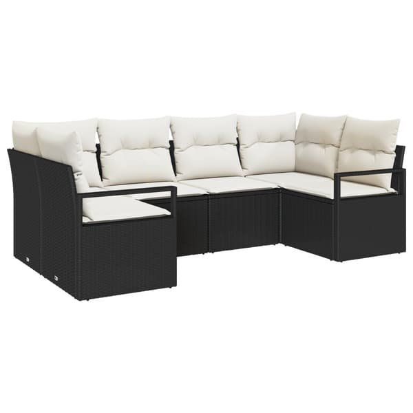 Soffset med kudde 6 pcs Svart konstrotting