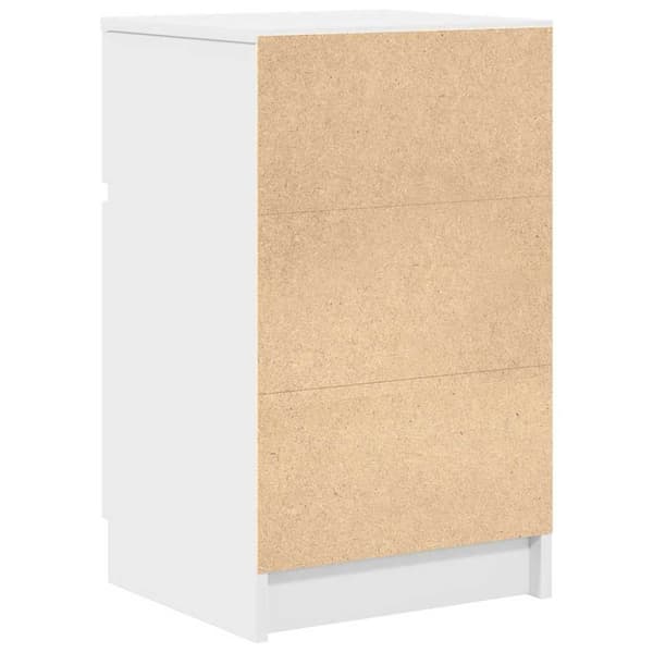 Sängbord vitt 39x35x65 cm konstruerat trä