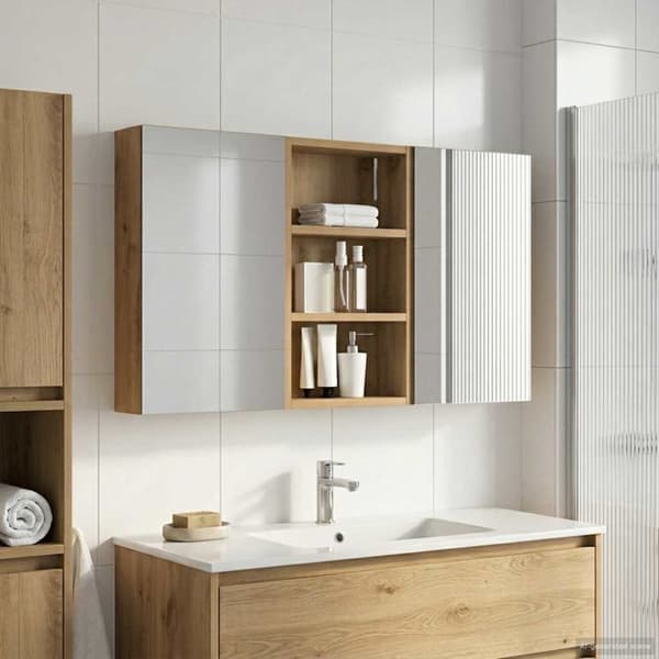 Badrumsskåpsset 3 st 90 x 10,5 x 50 cm Konstruerat trä