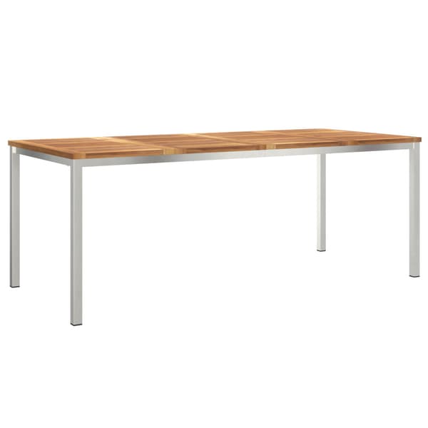 Utomhusmatbord 7 pcs Brun Massivt teakträ