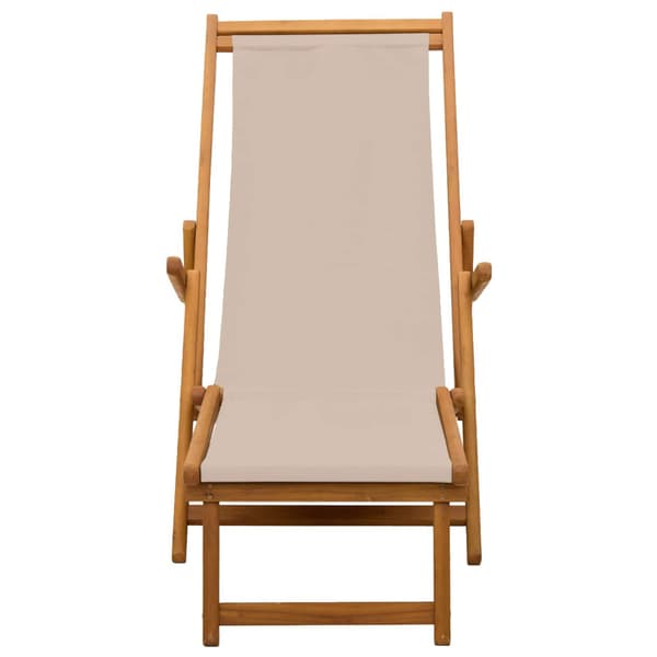 Hopfällbar solstol Massiv Eukalyptus Trä Beige