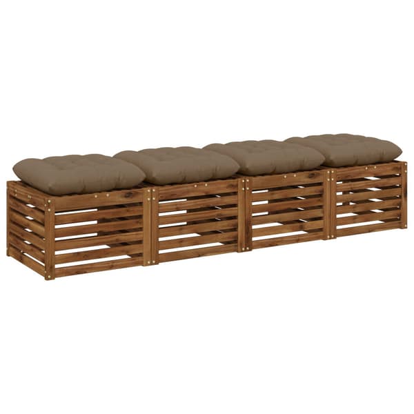 Sittkuddar VIANEN 4 st 100% Polyester Taupe 40 x 40 x 12 cm