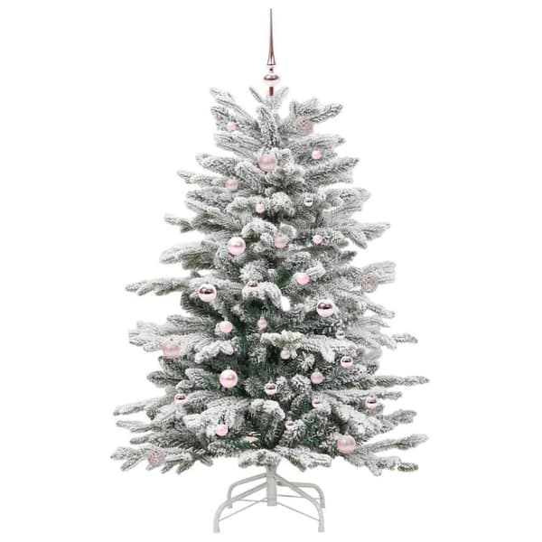 Plast Hingad Julgran med LED -remsljus Vit 150 cm PE och PVC
