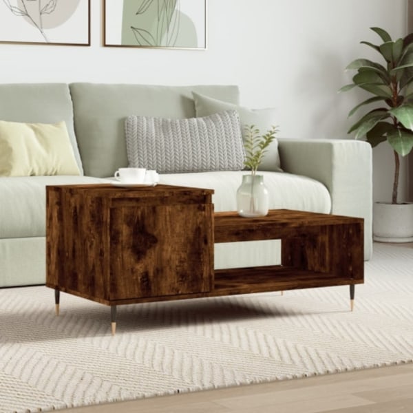 Soffbord rökfärgad ek 100x50x45 cm konstruerat trä