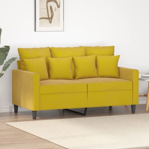 2-sitssoffa gul 120 cm sammet