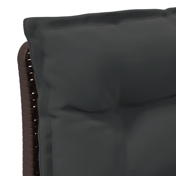 3-sits trädgårdsoffa med kuddar Rattan-look PP Brun